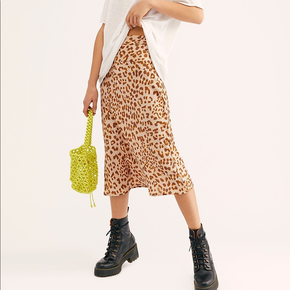 Free People Normandi bias printed skirt size 6